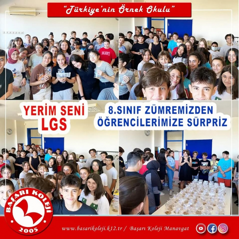 'YERİM SENİ LGS' 8.SINIF ZÜMREMİZDEN ÖĞRENCİLERİMİZE SÜRPRİZ