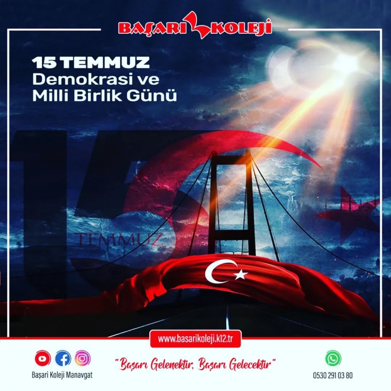 15 TEMMUZ DEMOKRASİ VE MİLLİ BİRLİK GÜNÜ KUTLU OLSUN. 